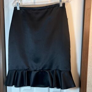 JS Collections Black Pencil Skirt with Ruffle Hem